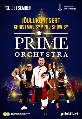 Prime Orchestra jõulukontserdi "Christmas Sympho Show" plakat, mille peal esinejad