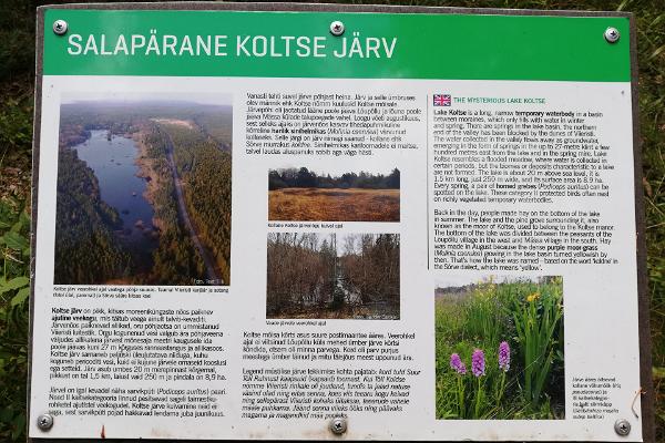 Information board of the Lake Koltsejärve