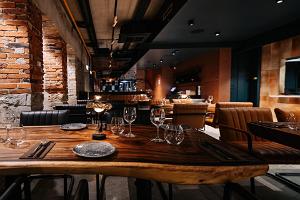 Restaurant Bruxx - New Belgian, interior view with a laid table