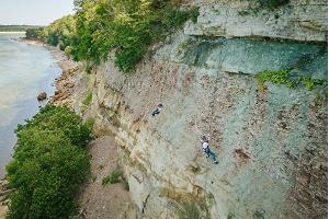 Rappelling from the Türisalu cliff