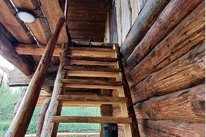 Raistiko sauna building stairs to bedroom