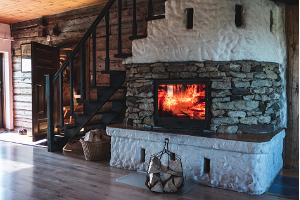 Fireplace in the lounge