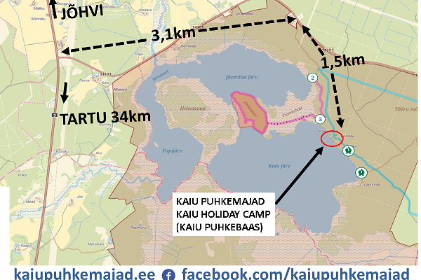Kaiu Puhkemajad: Kaiu järvistu kaart ja RMK lõkkekohad ja matkarajad