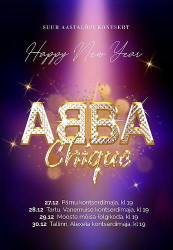 ABBA Chique aastalõpukontserdi ''Happy New Year'' plakat